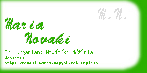maria novaki business card